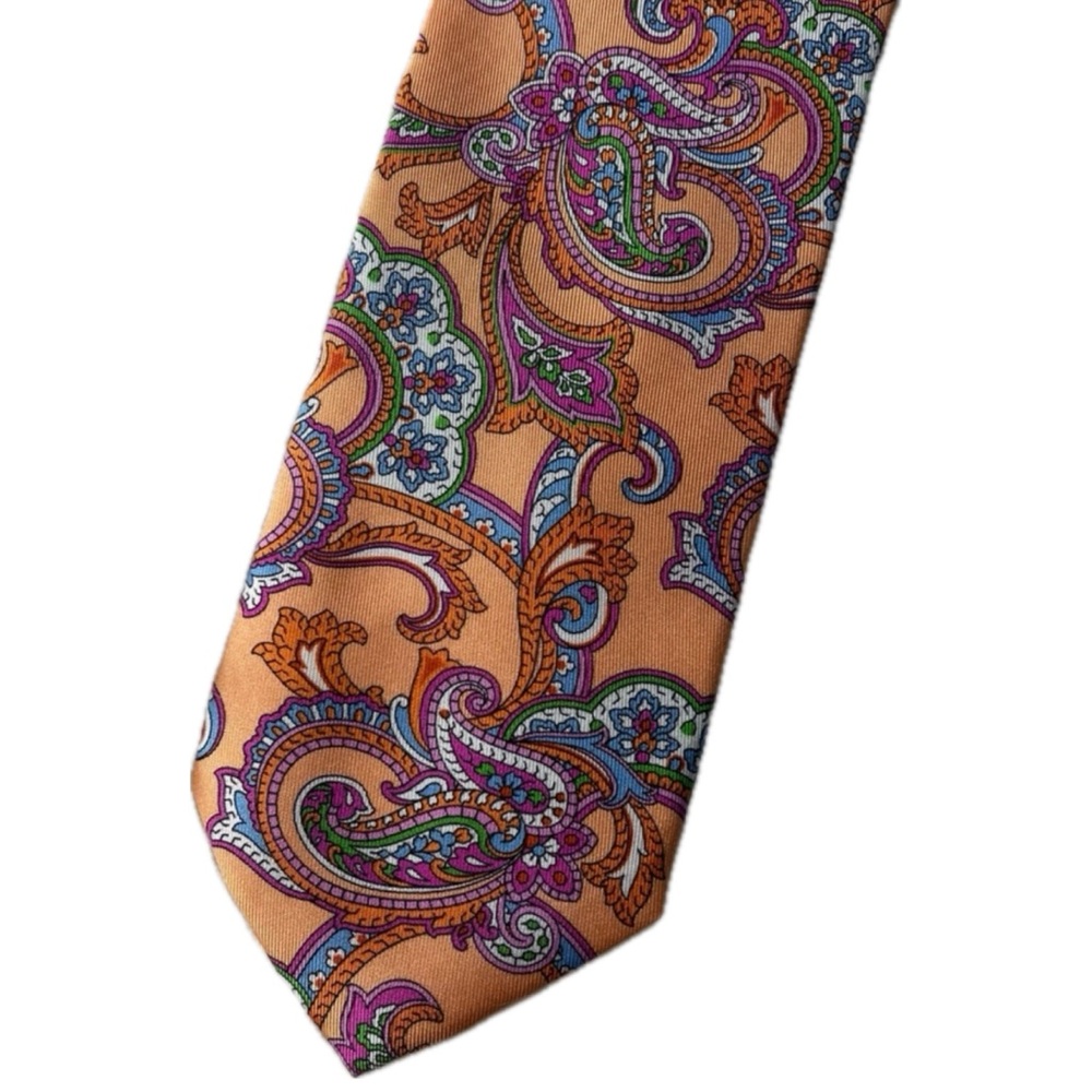 NWT Paul Fredrick 100% Silk Paisley Tie‎